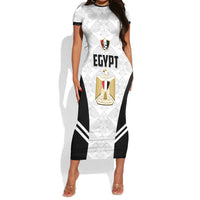 Custom Egypt Football Short Sleeve Bodycon Dress 2026 Glory Run White Edition