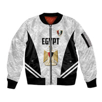 Custom Egypt Football Sleeve Zip Bomber Jacket 2026 Glory Run White Edition