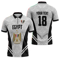 Custom Egypt Football Zipper Polo Shirt 2026 Glory Run White Edition