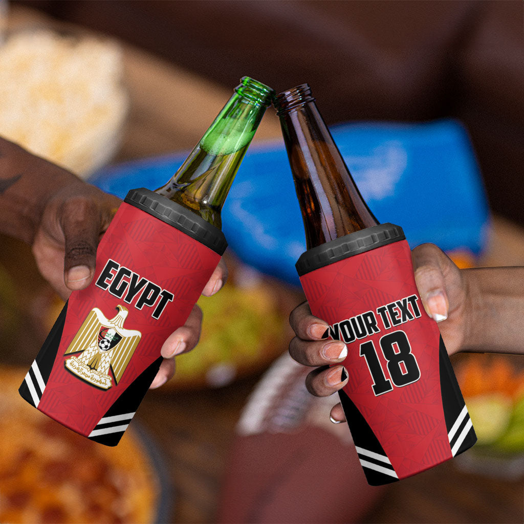 Custom Egypt Football 4 in 1 Can Cooler Tumbler 2026 Glory Run Red Edition