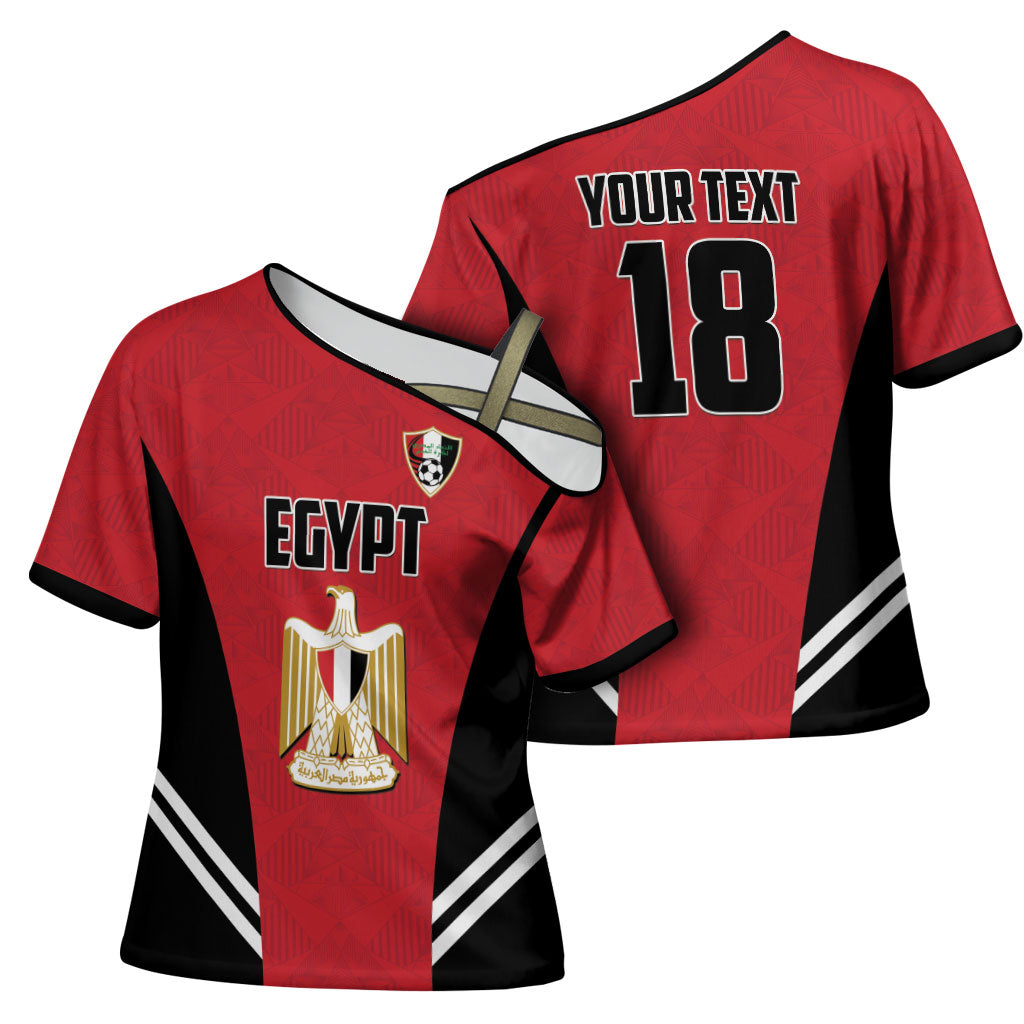 Custom Egypt Football Cross Shoulder Shirt 2026 Glory Run Red Edition