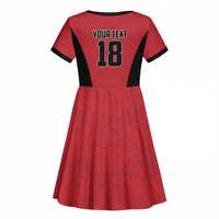 Custom Egypt Football Kid Short Sleeve Dress 2026 Glory Run Red Edition
