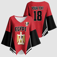 Custom Egypt Football Kimono Sleeve Blouse 2026 Glory Run Red Edition