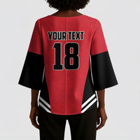 Custom Egypt Football Kimono Sleeve Blouse 2026 Glory Run Red Edition