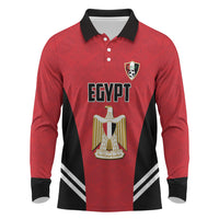 Custom Egypt Football Long Sleeve Polo Shirt 2026 Glory Run Red Edition