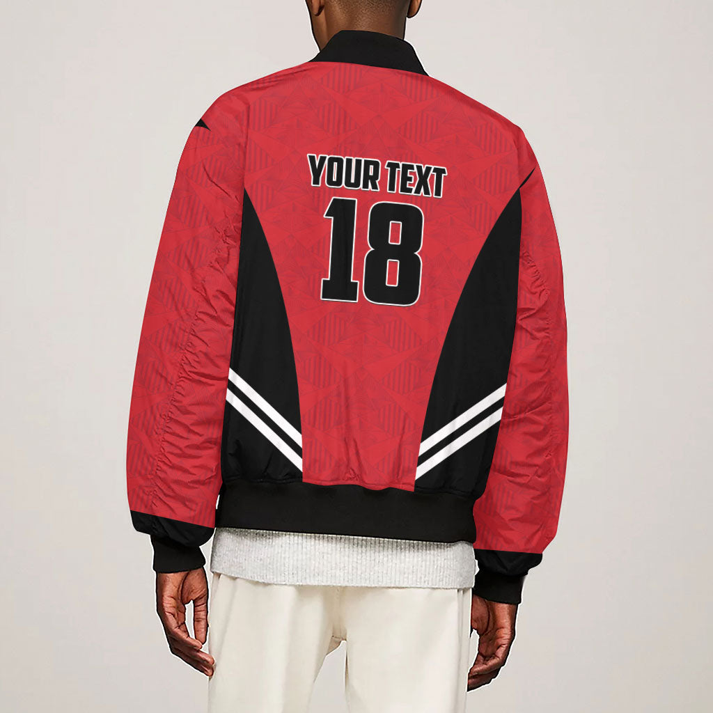 Custom Egypt Football Sleeve Zip Bomber Jacket 2026 Glory Run Red Edition
