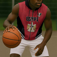 Custom Egypt Football Sleeveless Zip Hoodie 2026 Glory Run Red Edition