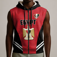 Custom Egypt Football Sleeveless Zip Hoodie 2026 Glory Run Red Edition