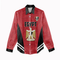 Custom Egypt Football Women Casual Shirt 2026 Glory Run Red Edition