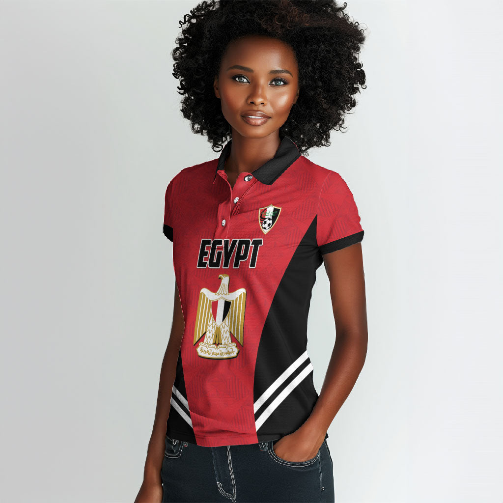 Custom Egypt Football Women Polo Shirt 2026 Glory Run Red Edition