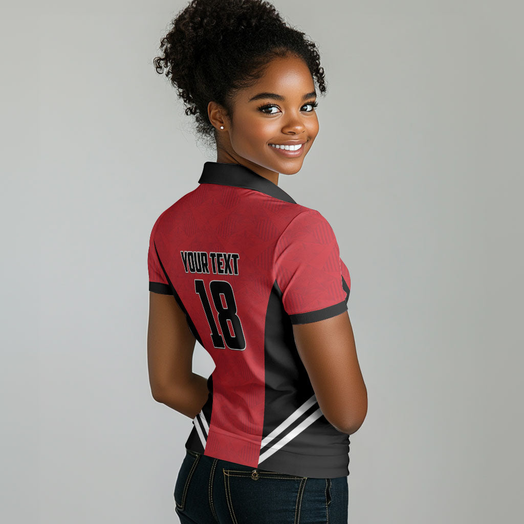 Custom Egypt Football Women Polo Shirt 2026 Glory Run Red Edition