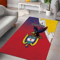 Colombia Coat Of Arms Area Rug With Flag Style And Folk Pattern - Wonder Print Shop