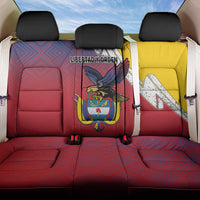 Colombia Coat Of Arms Back Car Seat Cover With Flag Style And Folk Pattern - Wonder Print Shop