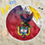 Colombia Coat Of Arms Beach Blanket With Flag Style And Folk Pattern - Wonder Print Shop