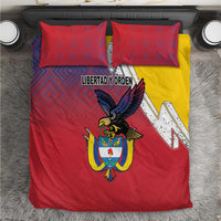 Colombia Coat Of Arms Bedding Set With Flag Style And Folk Pattern - Wonder Print Shop