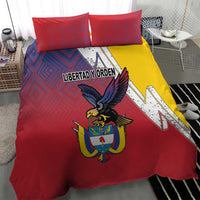 Colombia Coat Of Arms Bedding Set With Flag Style And Folk Pattern - Wonder Print Shop