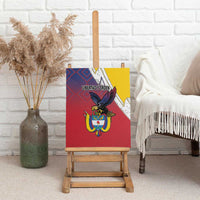 Colombia Coat Of Arms Canvas Wall Art With Flag Style And Folk Pattern - Wonder Print Shop