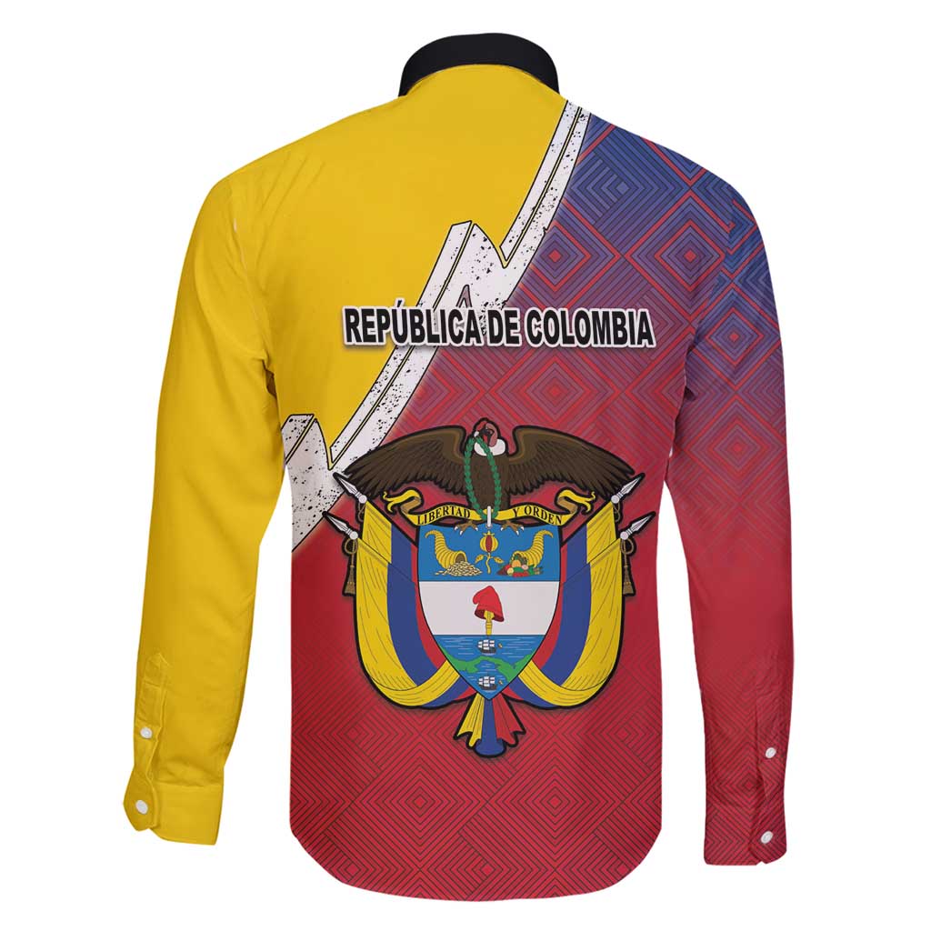 Colombia Coat Of Arms Family Matching Tank Maxi Dress and Hawaiian Shirt With Flag Style And Folk Pattern - Wonder Print Shop