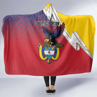 Colombia Coat Of Arms Hooded Blanket With Flag Style And Fork Partern