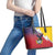 Colombia Coat Of Arms Leather Tote Bag With Flag Style And Folk Pattern - Wonder Print Shop