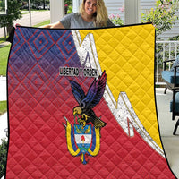 Colombia Coat Of Arms Quilt With Flag Style And Folk Pattern - Wonder Print Shop
