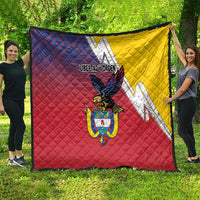 Colombia Coat Of Arms Quilt With Flag Style And Folk Pattern - Wonder Print Shop