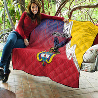Colombia Coat Of Arms Quilt With Flag Style And Folk Pattern - Wonder Print Shop
