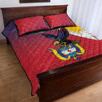 Colombia Coat Of Arms Quilt Bed Set With Flag Style And Folk Pattern - Wonder Print Shop