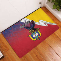 Colombia Coat Of Arms Rubber Doormat With Flag Style And Folk Pattern - Wonder Print Shop