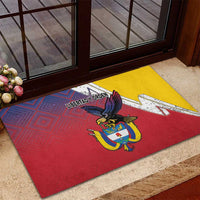 Colombia Coat Of Arms Rubber Doormat With Flag Style And Folk Pattern - Wonder Print Shop