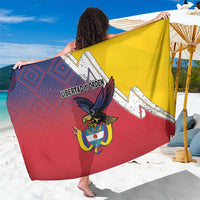 Colombia Coat Of Arms Sarong With Flag Style And Folk Pattern - Wonder Print Shop