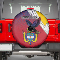 Colombia Coat Of Arms Spare Tire Cover With Flag Style And Folk Pattern - Wonder Print Shop