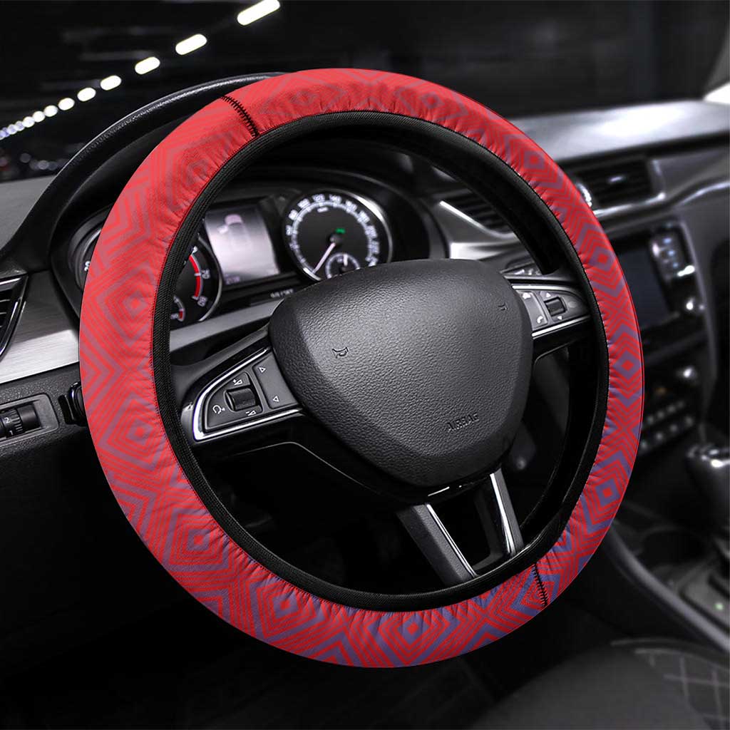 Colombia Coat Of Arms Steering Wheel Cover With Flag Style And Folk Pattern - Wonder Print Shop