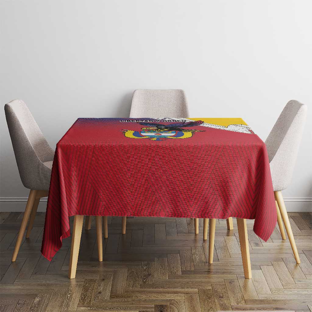 Colombia Coat Of Arms Tablecloth With Flag Style And Folk Pattern - Wonder Print Shop