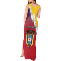 Colombia Coat Of Arms Tank Maxi Dress With Flag Style And Folk Pattern - Wonder Print Shop