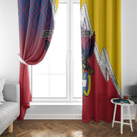 Colombia Coat Of Arms Window Curtain With Flag Style And Folk Pattern - Wonder Print Shop