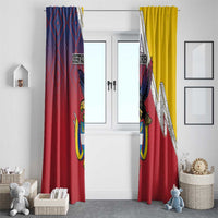 Colombia Coat Of Arms Window Curtain With Flag Style And Folk Pattern - Wonder Print Shop