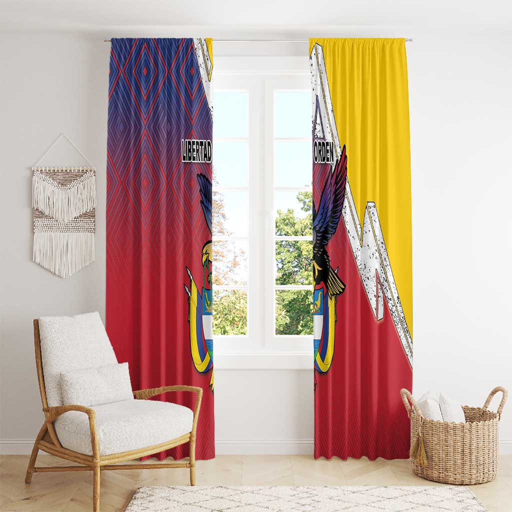 Colombia Coat Of Arms Window Curtain With Flag Style And Folk Pattern - Wonder Print Shop