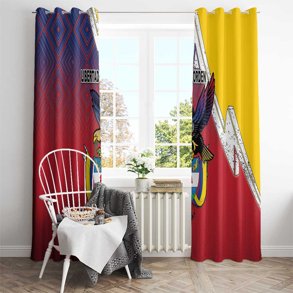 Colombia Coat Of Arms Window Curtain With Flag Style And Folk Pattern - Wonder Print Shop