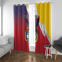 Colombia Coat Of Arms Window Curtain With Flag Style And Folk Pattern - Wonder Print Shop
