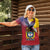 Colombia Coat Of Arms Women Polo Shirt With Flag Style And Folk Pattern - Wonder Print Shop