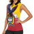 Colombia Coat Of Arms Women Sleeveless Polo Shirt With Flag Style And Folk Pattern - Wonder Print Shop