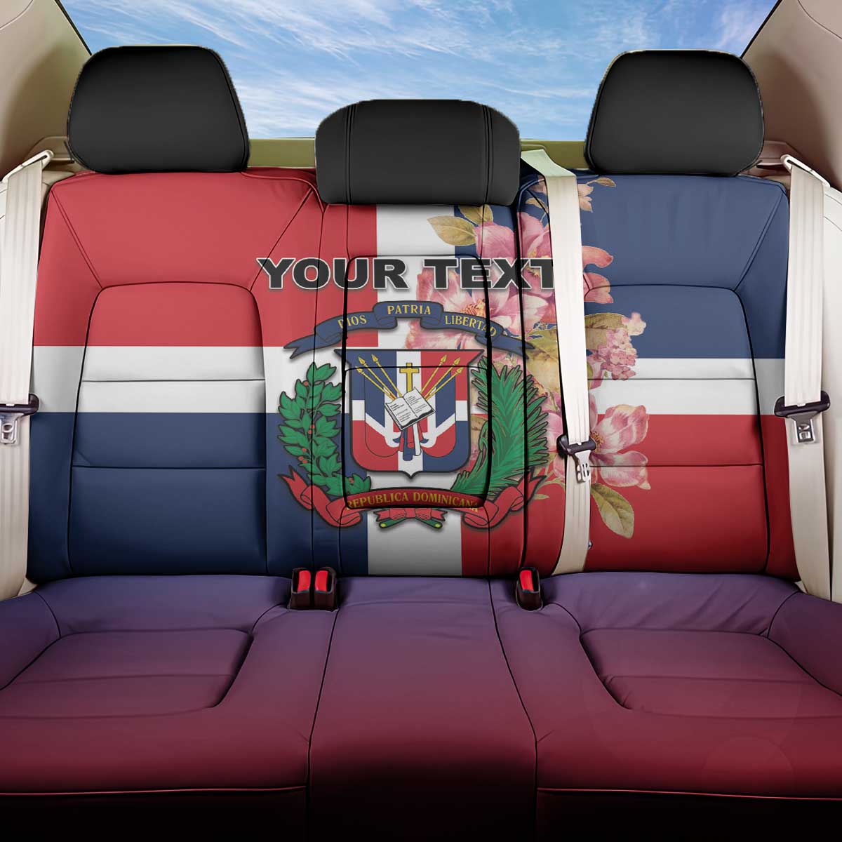Personalized Dominican Republic Bayahbe Rose Back Car Seat Cover - Wonder Print Shop