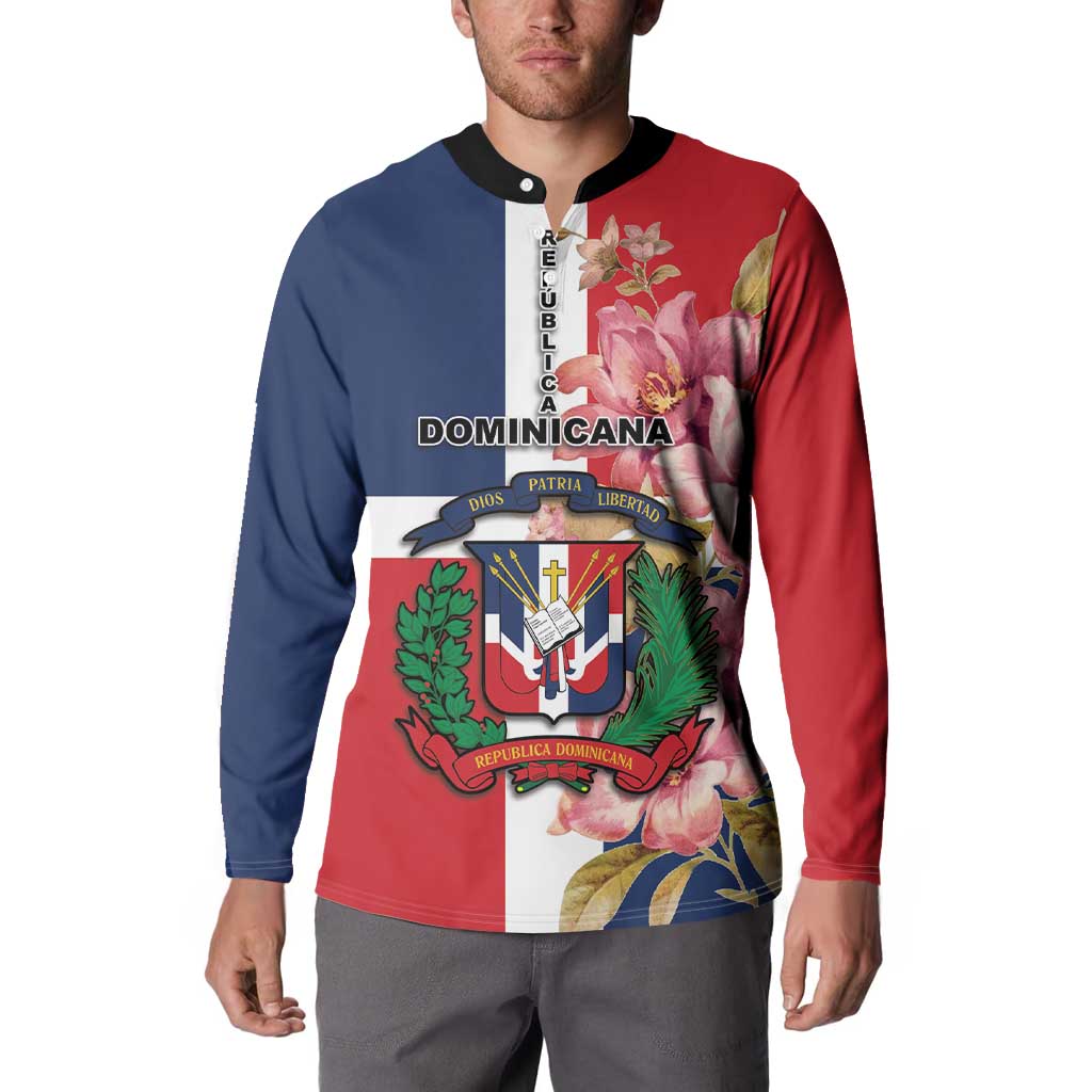 Personalized Dominican Republic Bayahbe Rose Button Sweatshirt - Wonder Print Shop