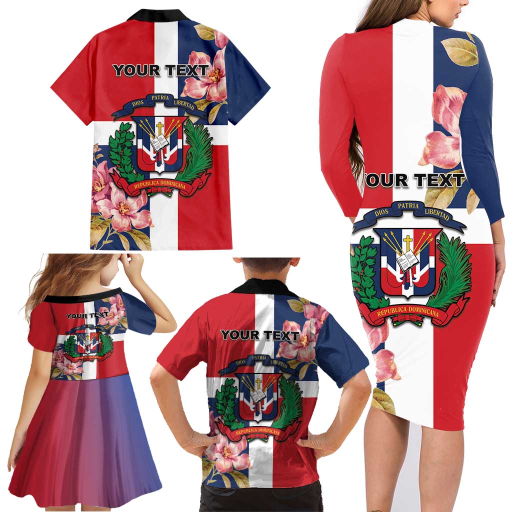 Personalized Dominican Republic Bayahbe Rose Family Matching Long Sleeve Bodycon Dress and Hawaiian Shirt - Wonder Print Shop