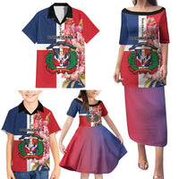 Personalized Dominican Republic Bayahbe Rose Family Matching Puletasi and Hawaiian Shirt - Wonder Print Shop