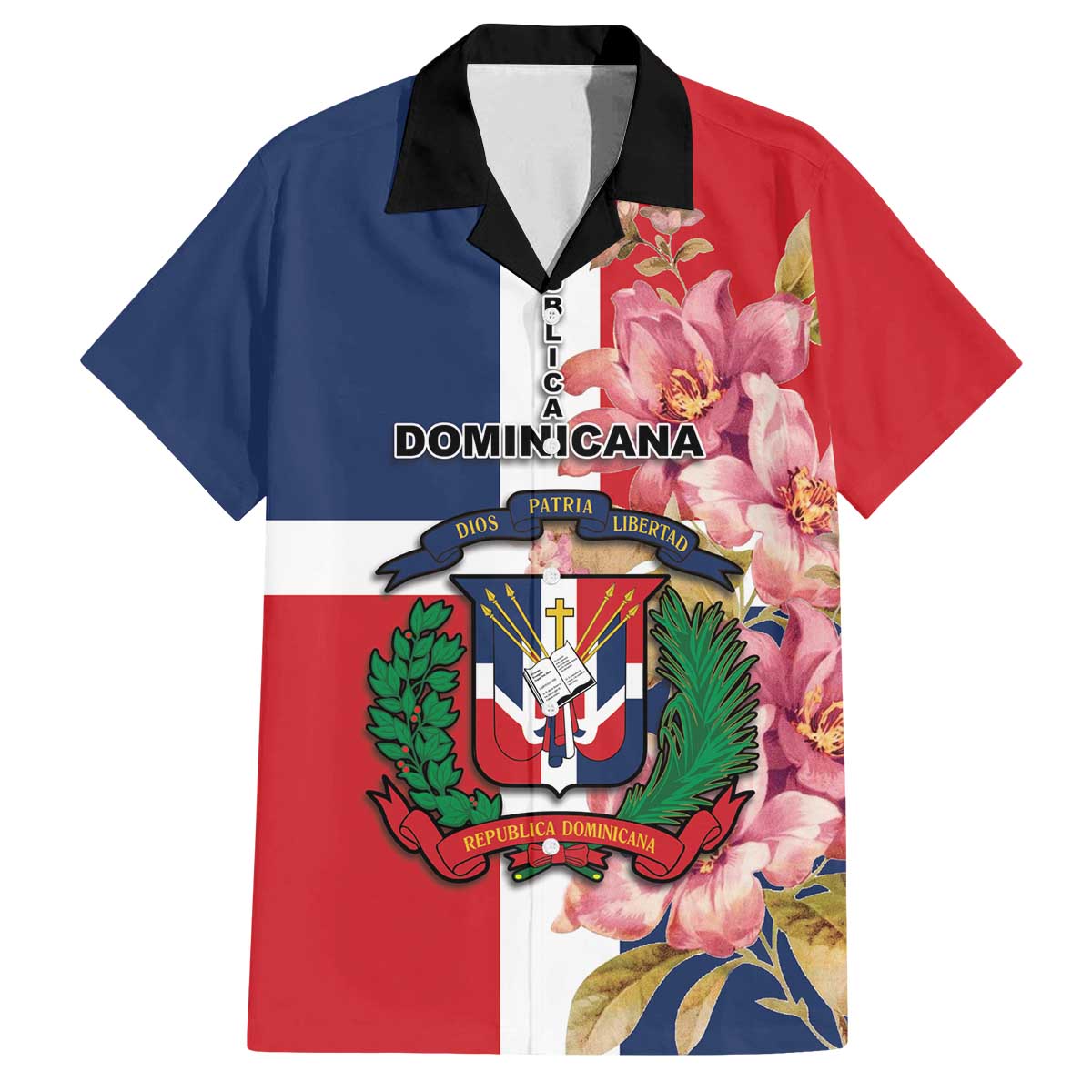 Personalized Dominican Republic Bayahbe Rose Family Matching Puletasi and Hawaiian Shirt - Wonder Print Shop