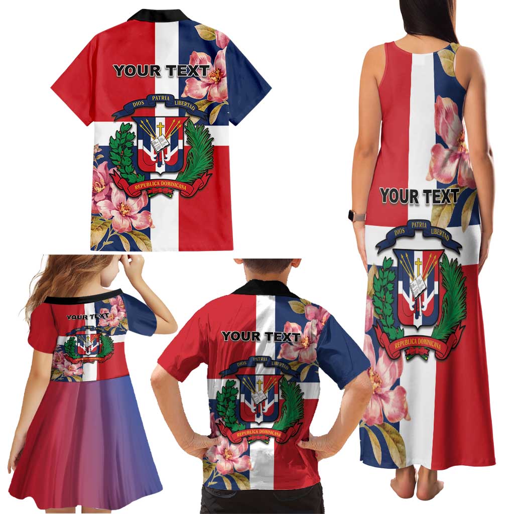 Personalized Dominican Republic Bayahbe Rose Family Matching Tank Maxi Dress and Hawaiian Shirt - Wonder Print Shop