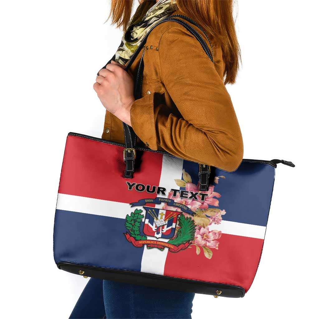 Personalized Dominican Republic Bayahbe Rose Leather Tote Bag - Wonder Print Shop