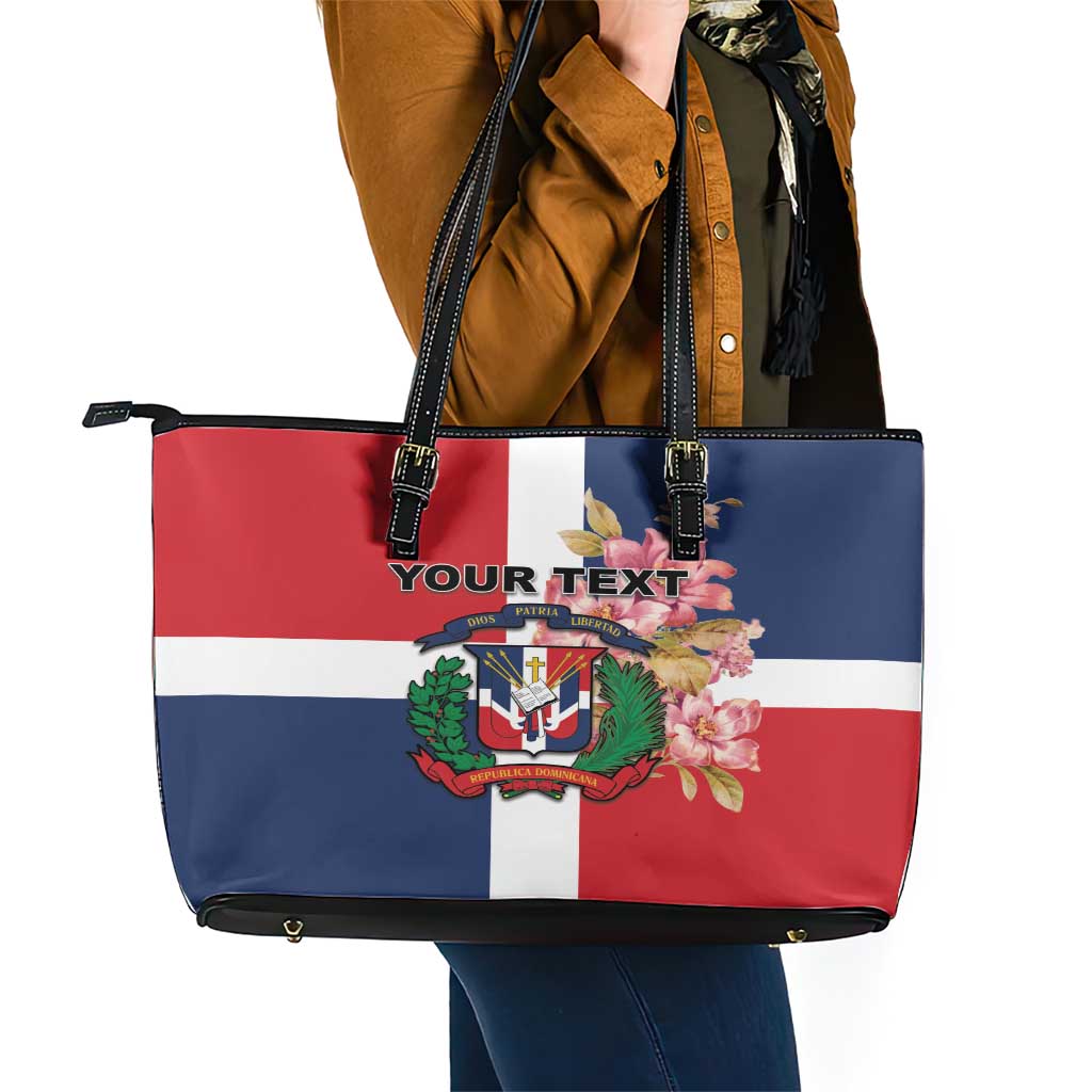 Personalized Dominican Republic Bayahbe Rose Leather Tote Bag - Wonder Print Shop